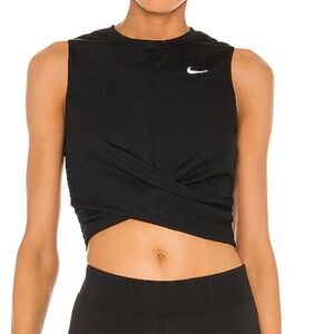 Nike Logo Black Dry Twist Dri-fit Crop Tank Top Small